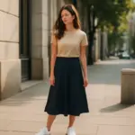 Gonne midi e sneakers: accoppiata vincente che dona un tocco fresco al tuo stile quotidiano